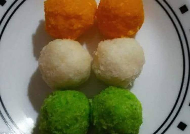 How to Prepare Award-winning Tri Colour Coconut Laddu