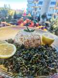 سبانخ مطبوخة مع الأرز والشعيرية