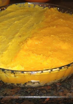 Una foto de Pastel de calabaza y batata