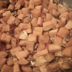 A picture of Pecans and Sweet Taters.