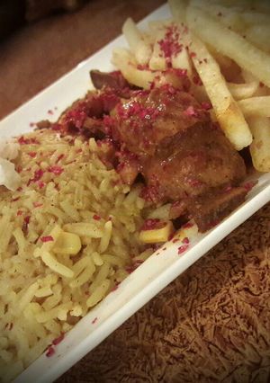 صورة لوصفة إيدام لحم مع الرز والبطاطس 😍😋