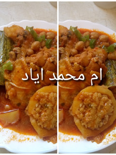 صورة لوصفة دولمة بطاطا وقرعة بالدجاج