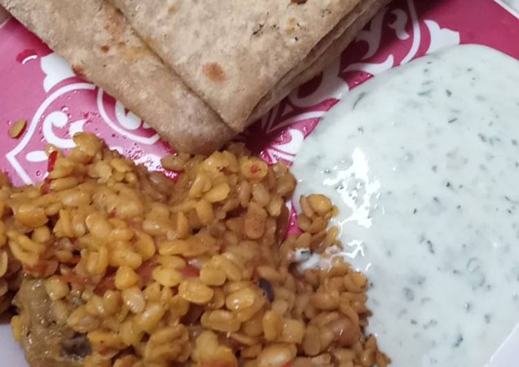 Recipe of Perfect Mash ki Dall with chapati
