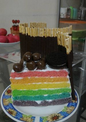 Foto resep Rainbow cake kukus ny.Liem