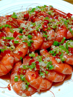 椒鹽蒜蓉蝦(清蒸) 的食譜成品照片