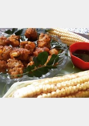 A picture of Corn fritters Bhutte ke pakode.