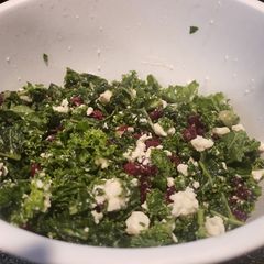 Savory, sweet, simple kale salad A picture of Savory, sweet, simple kale salad.