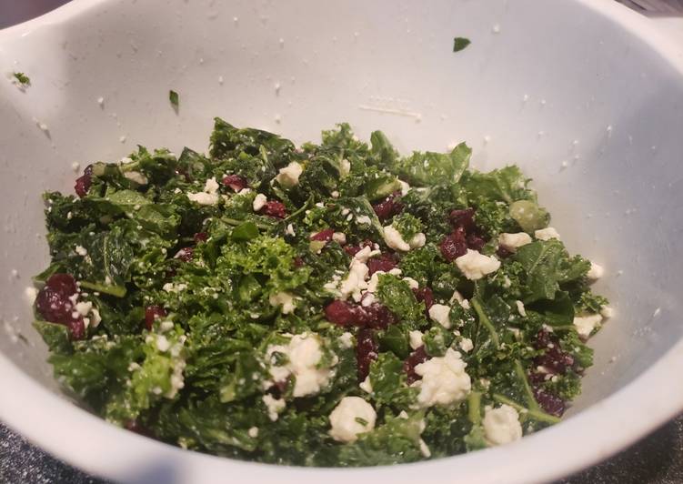 Recipe: Perfect Savory, sweet, simple kale salad