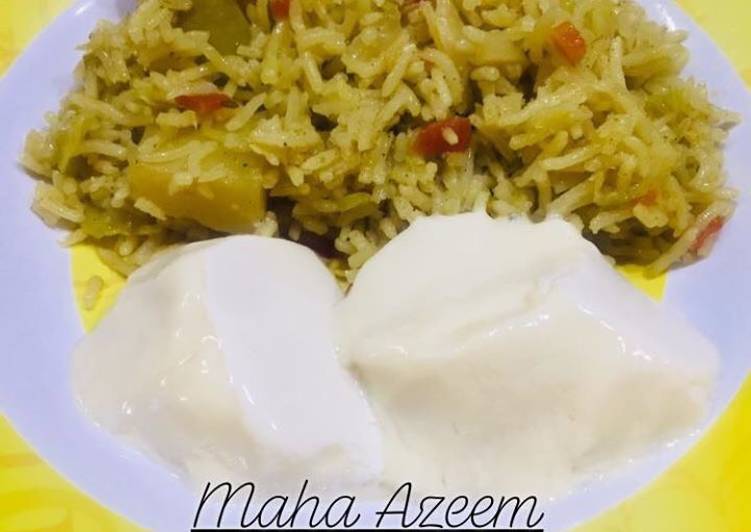 Recipe of Favorite Vegetable rice with homemade yogurt