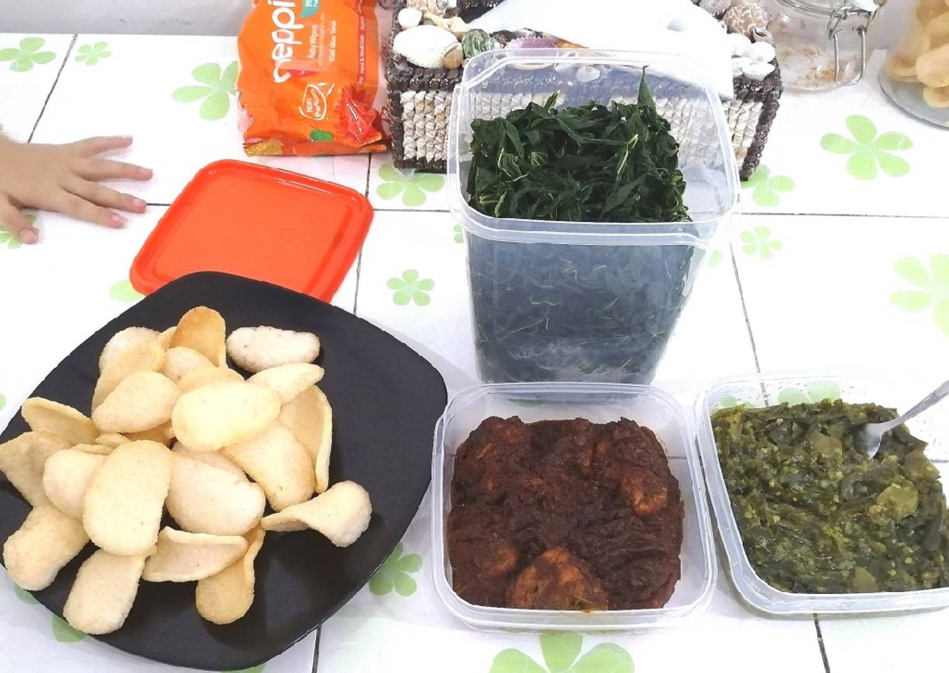 Rendang daging komplit