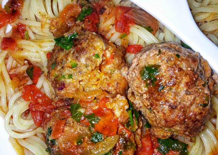 Recipe of Speedy Spicy meatball with spaghetti #themechallenge