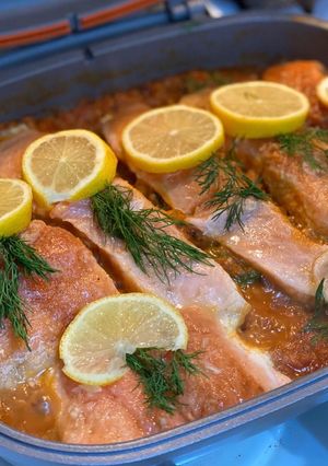 صورة لوصفة صينية سمك السلمون 🐟