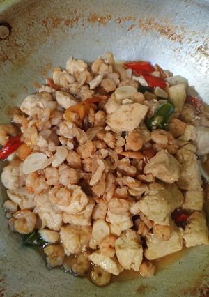 Foto resep Tumis udang tahu saos tiram