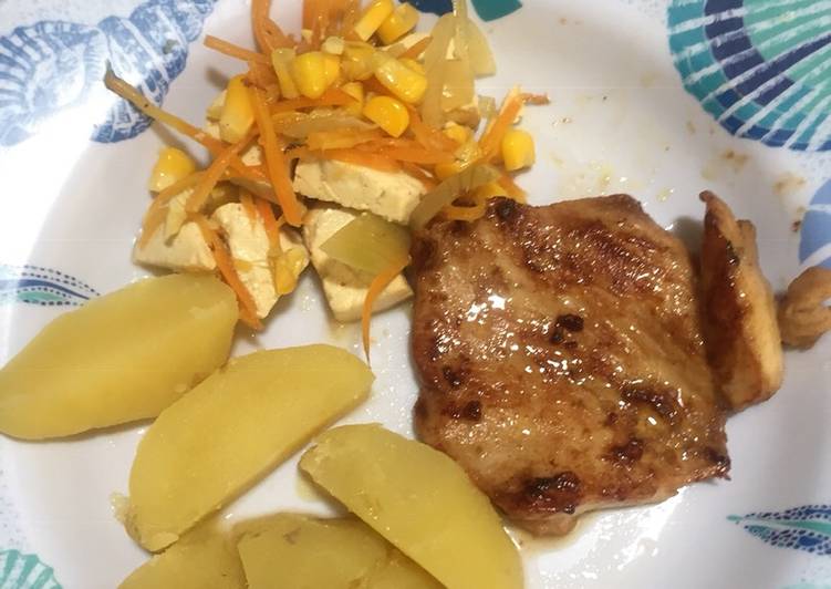 Grilled chicken&amp;potato&amp;corn tofu carrot