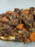 Beef Stew in Pressure Cooker with French Fries