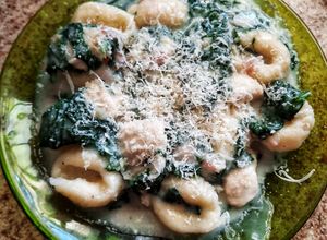 Una foto de Ñoquis estilo "Alfredo" bajos en FODMAP