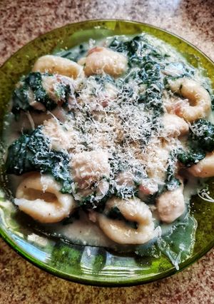 Una foto de Ñoquis estilo "Alfredo" bajos en FODMAP
