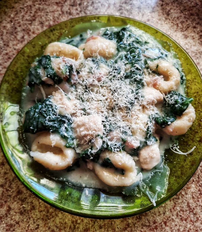 Una foto de Ñoquis estilo "Alfredo" bajos en FODMAP