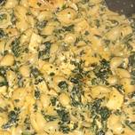 Cheesy Chicken mac with spinach