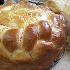 A picture of Paska (Ukrainian Easter Bread).
