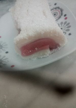Une photo de Flan rouler a la fraise