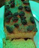Budín de avena y maicena con pasas de uva