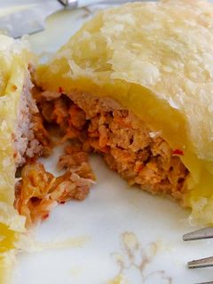 泡菜豬肉酥皮捲♪ 3種材料做簡易鹹點 的食譜成品照片