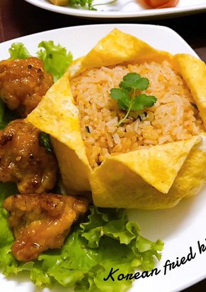 Hình của món Cơm rang kim chi & ức gà sốt cam 🍊.