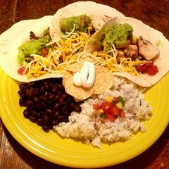 A picture of Mayan inspired Fiery Chicken Tacos.