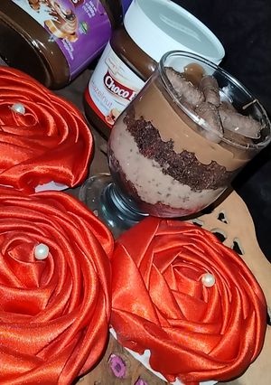 A picture of 3 Layered Chocolate n Hazalnut Coffee Mousse.
