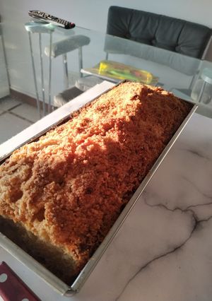 Una foto de Budín crumble