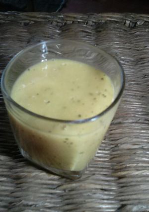 A picture of Mangopassion juice #4weekschallenge.