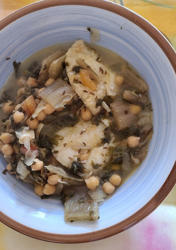 Una foto de Acelgas con bacalao