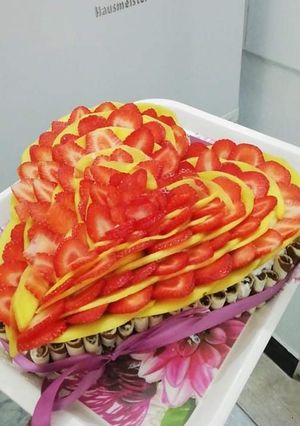 Epres-mangós szív torta recept fotója