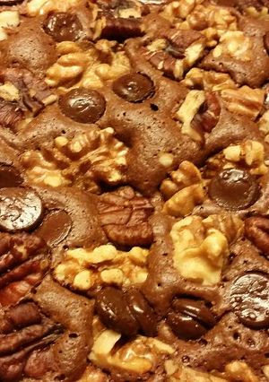 A picture of Flourless sea salt dark chocolate brownie.