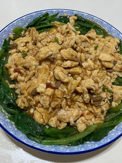 菠菜拌炒雞蛋 的食譜成品照片