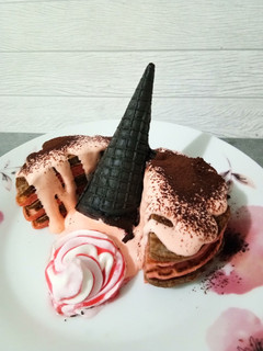 Foto resep Pancake blackpink with ice cream