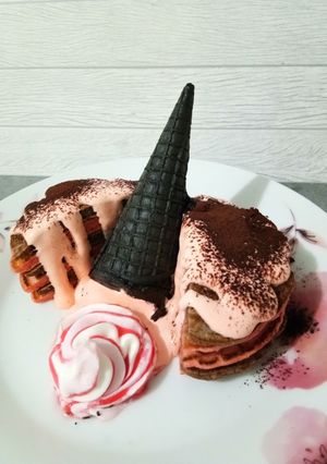Foto resep Pancake blackpink with ice cream