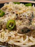 Spaghete cu champignon și parmezan ras - gluten free
