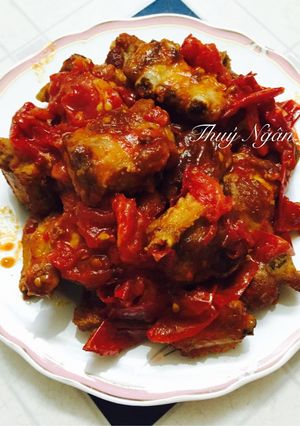 Hình của món Sườn xào chua ngọt.
