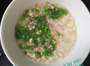 Hình của món Nui sao cải dún thịt gà cho bé.