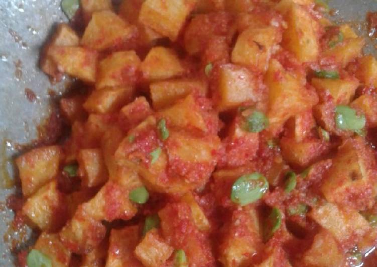 Balado kentang pete