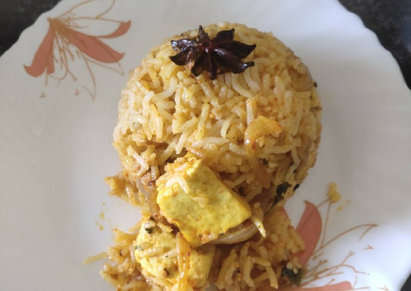 Paneer tikka masala briyani