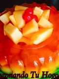 Gelatina de Durazno con Frutas Tropicales💖