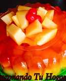Gelatina de Durazno con Frutas Tropicales💖