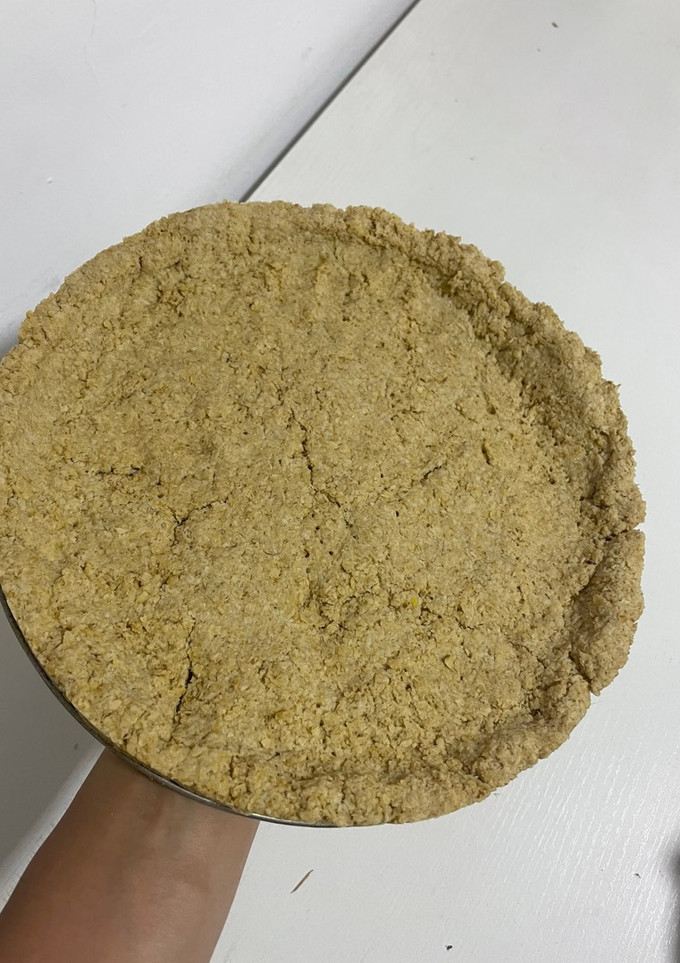 Una foto de Masa de tarta dulce con avena, sin azúcar y sin manteca
