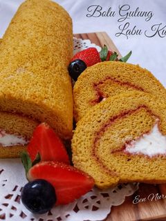 Foto resep Pumpkin Roll Cake (Gluten Free & White Sugar Free)