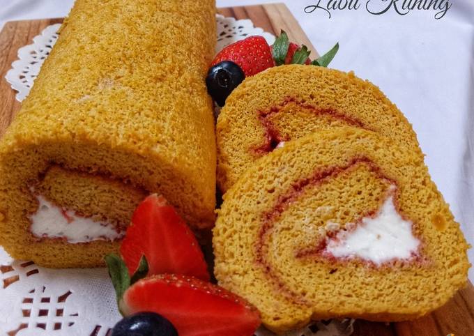 Resep Pumpkin Roll Cake Gluten Free White Sugar Free Oleh Een Nuraeni Cookpad