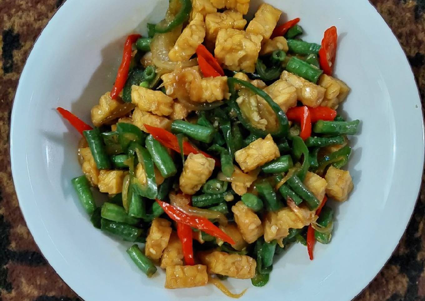 Oseng tempe kacang panjang