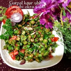 A picture of Punjabi okra salad 🥗.